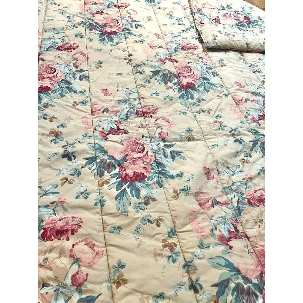 Ralph Lauren Vintage 1989 Comforter Elsa Grasslands Queen Floral Cotton READ